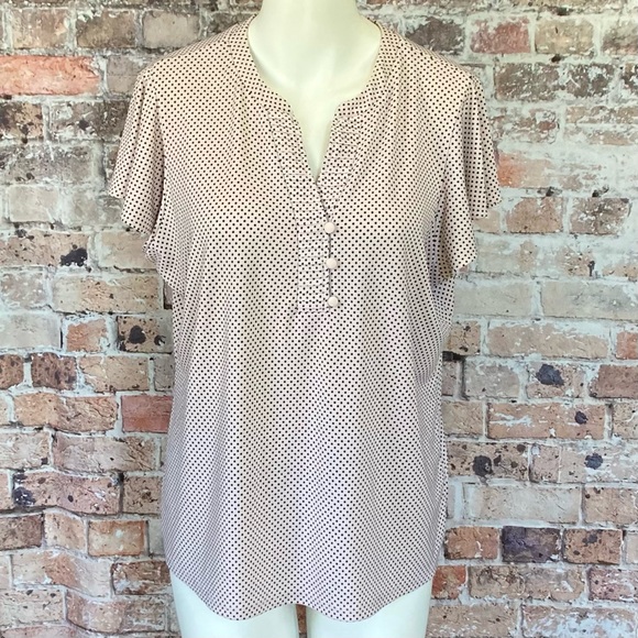Adrianna Papell Blouse Short Sleeve Pink Sz Large - Picture 1 of 8